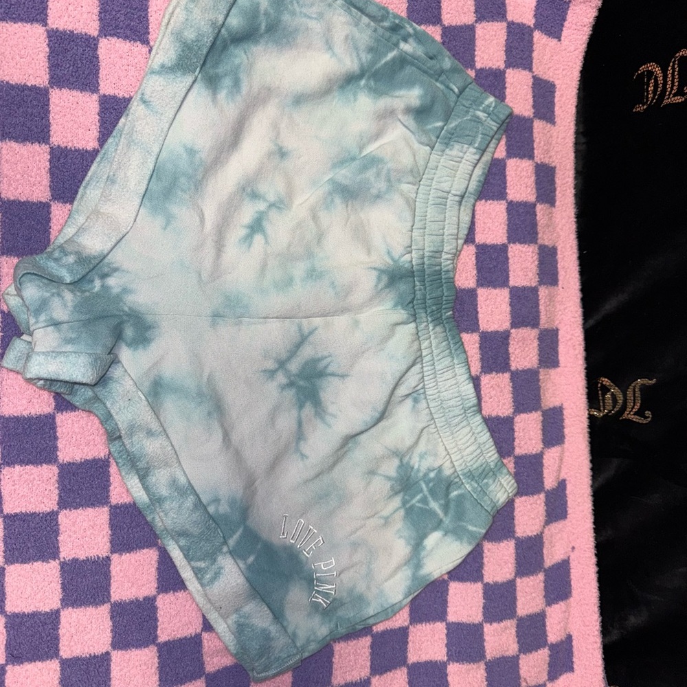 PINK Victoria's Secret Blue Tie-Dye Shorts